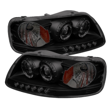 Picture of Spyder Ford F150 97-03 Projector - LED Halo Amber Reflector LED Blk Smke PRO-YD-FF15097-1P-AM-BSM