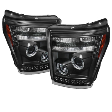 Picture of Spyder Ford Super Duty 11-15 Projector Headlights CCFL Halo DRL Blk Low 9006 PRO-YD-FS11-CCFL-BK