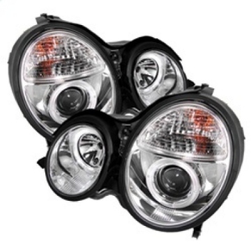 Picture of Spyder Mercedes Benz E-Class 00-02 Projector Headlights LED Halo Chrm PRO-YD-MBW21099-HL-C