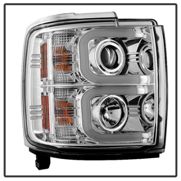 Picture of Spyder Chevy Silverado 2014-16 2500 HD Projector Headlights Light Bar DRL Chrm PRO-YD-CSHD14-LBDRL-C