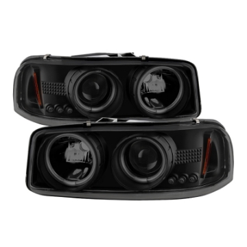 Picture of Spyder GMC Sierra 1500-2500 99-06 Projector Headlights CCFL Halo LED Blk Smke PRO-YD-CDE00-CCFL-BSM