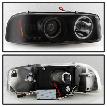 Picture of Spyder GMC Sierra 1500-2500 99-06 Projector Headlights CCFL Halo LED Blk Smke PRO-YD-CDE00-CCFL-BSM