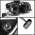 Picture of Spyder Audi A3 06-08 Projector Headlights Halogen Model- Light Tube DRL Blk PRO-YD-AA306-LTDRL-BK