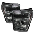 Picture of Spyder Ford Super Duty 11-15 Projector Headlights LED Halo DRL Smke Low 9006 PRO-YD-FS11-HL-SM