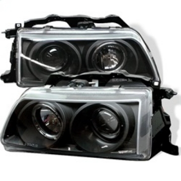 Picture of Spyder Honda Civic 90-91-CRX 90-91 Projector Headlights LED Halo Blk PRO-YD-HC90-HL-BK