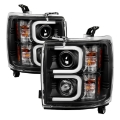 Picture of Spyder Chevy Silverado 2014-16 2500 HD Projector Headlights Light Bar DRL Blk PRO-YD-CSHD14-LBDRL-BK