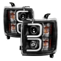 Picture of Spyder Chevy Silverado 2014-16 2500 HD Projector Headlights Light Bar DRL Blk PRO-YD-CSHD14-LBDRL-BK