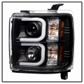 Picture of Spyder Chevy Silverado 2014-16 2500 HD Projector Headlights Light Bar DRL Blk PRO-YD-CSHD14-LBDRL-BK