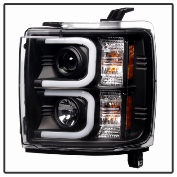 Picture of Spyder Chevy Silverado 2014-16 2500 HD Projector Headlights Light Bar DRL Blk PRO-YD-CSHD14-LBDRL-BK