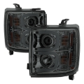 Picture of Spyder Chevy Silverado 14-16 2500 HD Projector Headlights Light Bar DRL Smke PRO-YD-CSHD14-LBDRL-SM