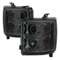 Picture of Spyder Chevy Silverado 14-16 2500 HD Projector Headlights Light Bar DRL Smke PRO-YD-CSHD14-LBDRL-SM