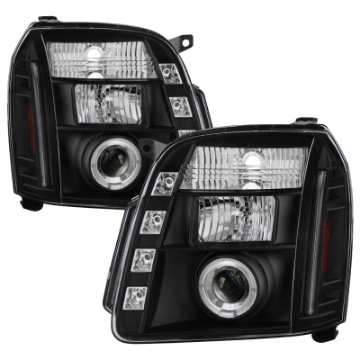 Picture of Spyder GMC Yukon 07-14-GMC Yukon Denali 07-14Projector Headlights LED Halo LED Blk PRO-YD-GY07-HL-BK