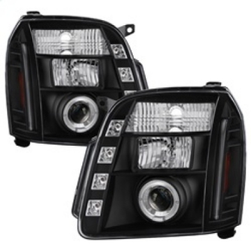 Picture of Spyder GMC Yukon 07-14-GMC Yukon Denali 07-14Projector Headlights LED Halo LED Blk PRO-YD-GY07-HL-BK