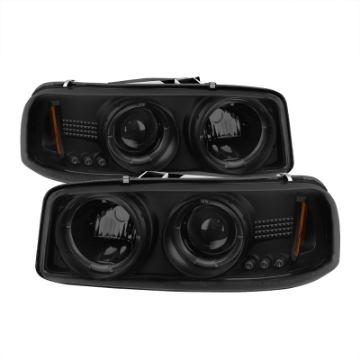 Picture of Spyder GMC Sierra 1500-2500 99-06 Projector Headlights LED Halo LED Blk Smke PRO-YD-CDE00-HL-BSM