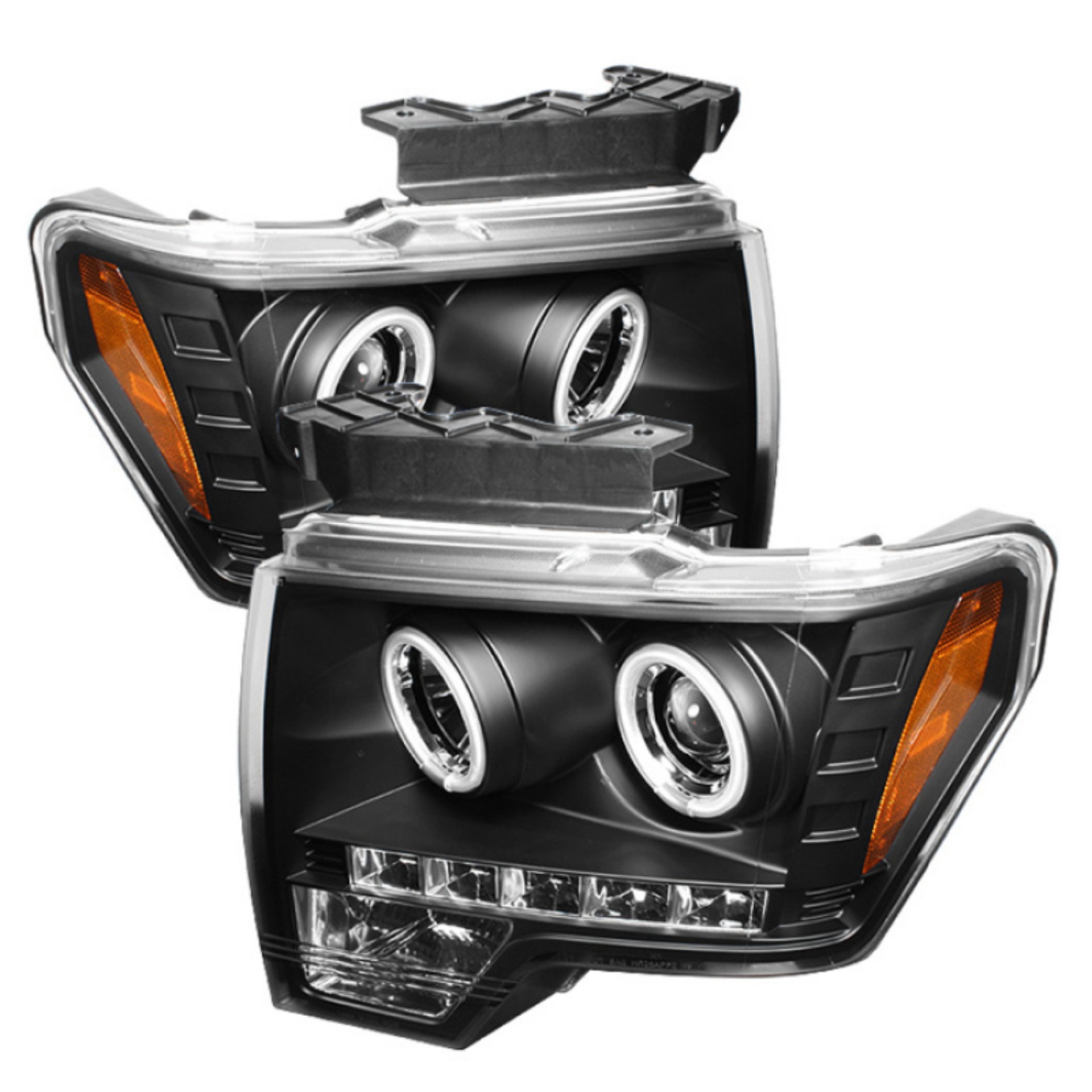 Picture of Spyder Ford F150 09-14 Projector Headlights Halogen Model- CCFL Halo LED Blk PRO-YD-FF15009-CCFL-BK