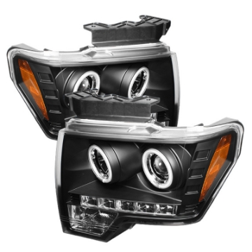 Picture of Spyder Ford F150 09-14 Projector Headlights Halogen Model- CCFL Halo LED Blk PRO-YD-FF15009-CCFL-BK
