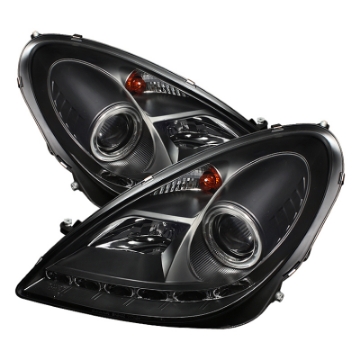 Picture of Spyder Mercedes Benz SLK 05-10 Projector Headlights Halogen Model- DRL Blk PRO-YD-MBSLK05-DRL-BK