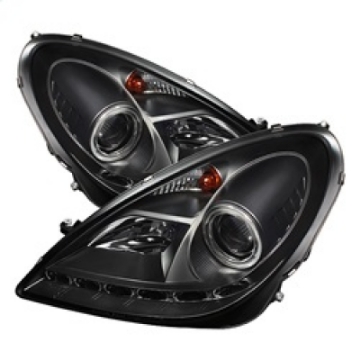 Picture of Spyder Mercedes Benz SLK 05-10 Projector Headlights Halogen Model- DRL Blk PRO-YD-MBSLK05-DRL-BK