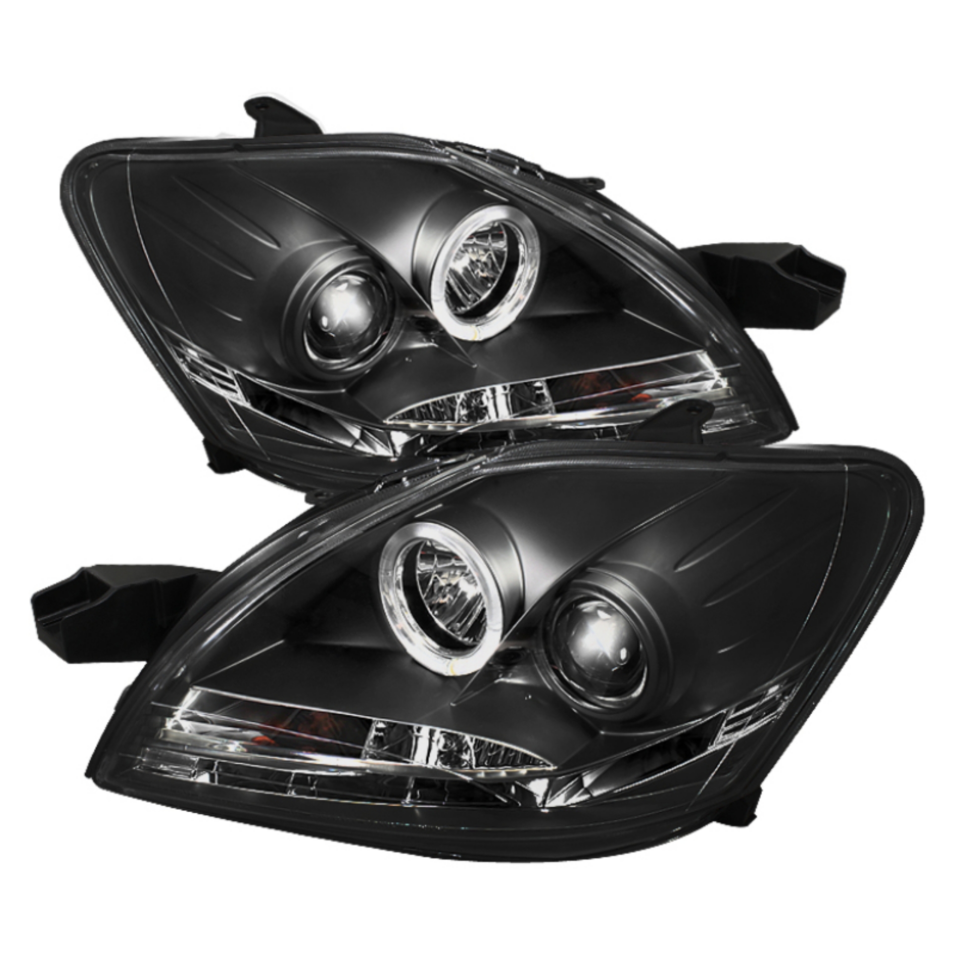 Picture of Spyder Toyota Yaris 07-11 4Dr Projector Headlights LED Halo DRL Blk PRO-YD-TYA074D-DRL-BK