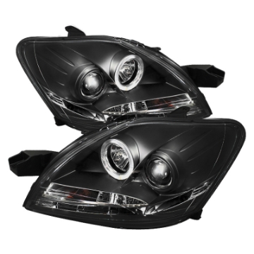 Picture of Spyder Toyota Yaris 07-11 4Dr Projector Headlights LED Halo DRL Blk PRO-YD-TYA074D-DRL-BK