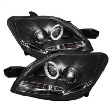 Picture of Spyder Toyota Yaris 07-11 4Dr Projector Headlights LED Halo DRL Blk PRO-YD-TYA074D-DRL-BK