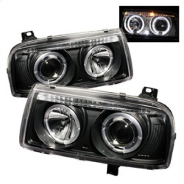 Picture of Spyder Volkswagen Jetta III 93-98 Projector Headlights LED Halo Blk High H1 Low H1 PRO-YD-VJ93-HL-BK