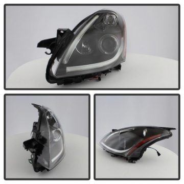 Picture of Spyder Nissan Altima 4Dr 10-12 Projector Headlights Light DRL LED Halo Blk PRO-YD-NA104D-LTDRL-BK