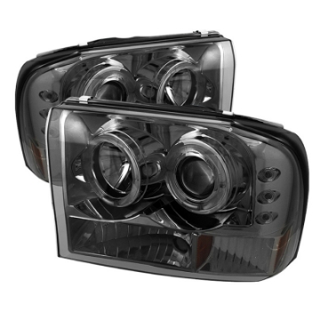 Picture of Spyder Ford F250 Super Duty 99-04 Projector Version 2 LED Halo LED Smke PRO-YD-FF25099-1P-G2-SM