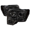 Picture of Spyder Ford F150 09-14 Projector Headlights Halogen Model- LED Halo LED Smke PRO-YD-FF15009-HL-SM