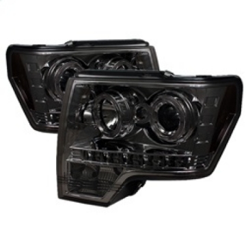Picture of Spyder Ford F150 09-14 Projector Headlights Halogen Model- LED Halo LED Smke PRO-YD-FF15009-HL-SM