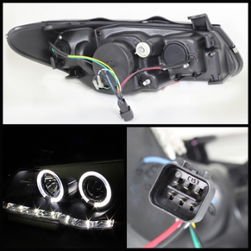 Picture of Spyder Hyundai Elantra 07-10 Projector Headlights LED Halo DRL Blk PRO-YD-HYELAN07-DRL-BK