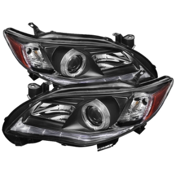 Picture of Spyder Toyota Corolla 11-13 Projector Headlights Halogen Model Only - DRL LED Blk PRO-YD-TC11-DRL-BK