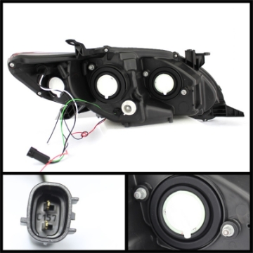 Picture of Spyder Toyota Corolla 11-13 Projector Headlights Halogen Model Only - DRL LED Blk PRO-YD-TC11-DRL-BK