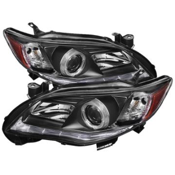 Picture of Spyder Toyota Corolla 11-13 Projector Headlights Halogen Model Only - DRL LED Blk PRO-YD-TC11-DRL-BK