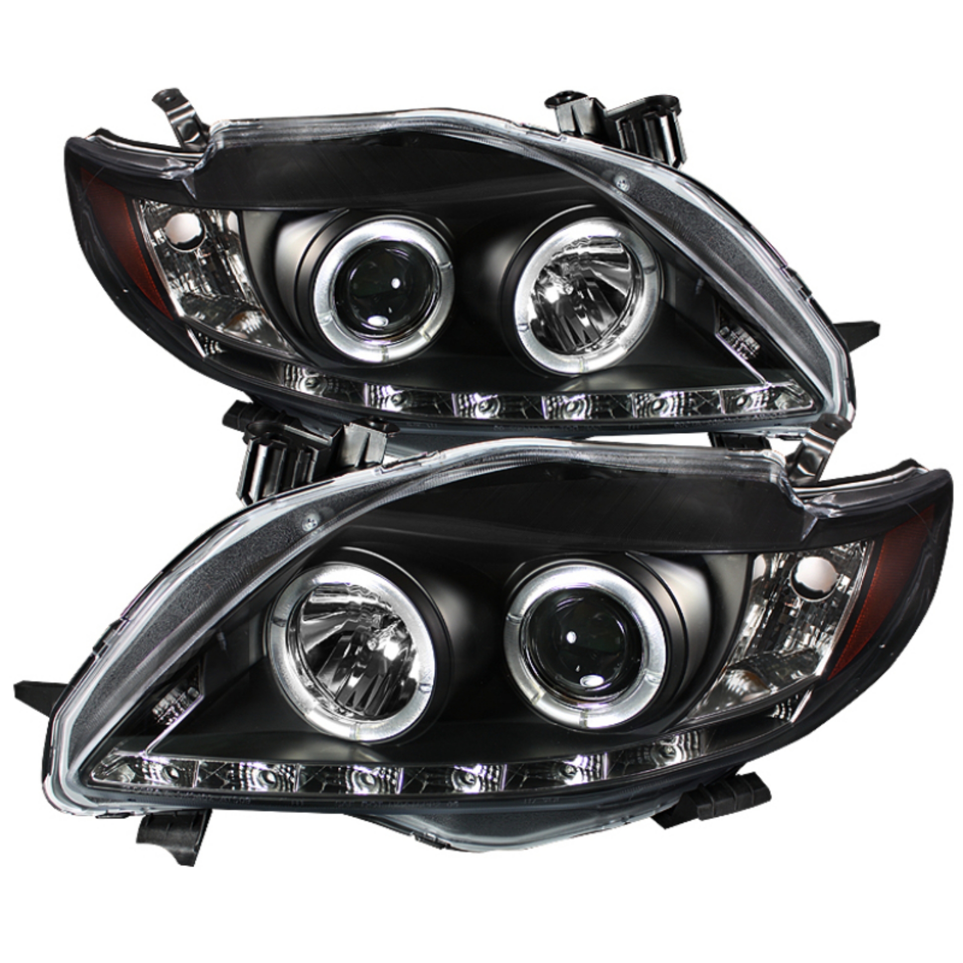 Picture of Spyder Toyota Corolla 09-10 Projector Headlights LED Halo DRL Blk High H1 Low H1 PRO-YD-TC09-DRL-BK