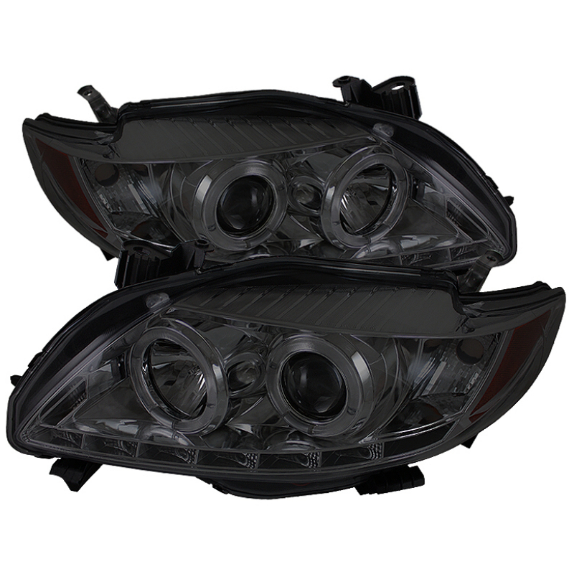 Picture of Spyder Toyota Corolla 09-10 Projector Headlights LED Halo DRL Smke High H1 Low H1 PRO-YD-TC09-DRL-SM