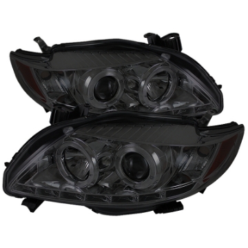Picture of Spyder Toyota Corolla 09-10 Projector Headlights LED Halo DRL Smke High H1 Low H1 PRO-YD-TC09-DRL-SM