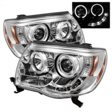 Picture of Spyder Toyota Tacoma 05-11 Projector Headlights LED Halo LED Chrome High H1 Low H1 PRO-YD-TT05-HL-C