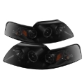Picture of Spyder Ford Mustang 99-04 Projector Headlights LED Halo Blk Smke PRO-YD-FM99-1PC-AM-BSM