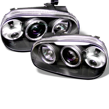 Picture of Spyder Volkswagen Golf IV 99-05 Projector Headlights LED Halo Black High H1 Low H1 PRO-YD-VG99-BK
