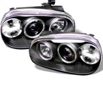 Picture of Spyder Volkswagen Golf IV 99-05 Projector Headlights LED Halo Black High H1 Low H1 PRO-YD-VG99-BK