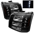 Picture of Spyder Chevy Silverado 1500-2500 03-06 Bumper Lights Crystal Headlights Blk HD-YD-CS03-1PC-AM-BK