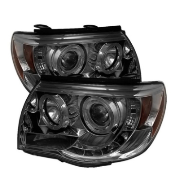 Picture of Spyder Toyota Tacoma 05-11 Projector Headlights LED Halo LED Smoke High H1 Low H1 PRO-YD-TT05-HL-SM