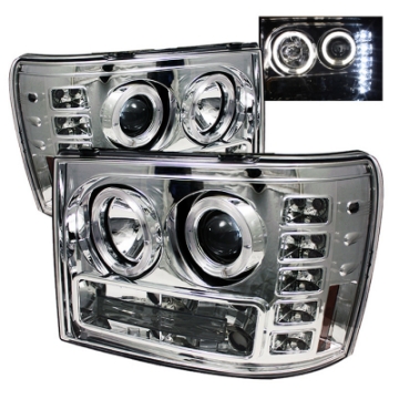 Picture of Spyder GMC Sierra 1500-2500-3500 07-13 Projector Headlights LED Halo- LED Chrome PRO-YD-GS07-HL-C
