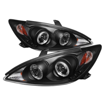 Picture of Spyder Toyota Camry 02-06 Projector Headlights LED Halo LED Black High H1 Low H1 PRO-YD-TCAM02-HL-BK