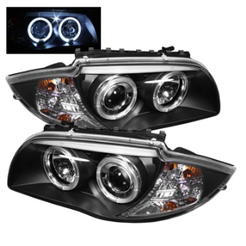 Picture of Spyder BMW E87 1-Series 08-11 Projector Headlights LED Halo Black High H1 Low H7 PRO-YD-BMWE87-HL-BK