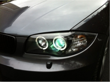 Picture of Spyder BMW E87 1-Series 08-11 Projector Headlights LED Halo Black High H1 Low H7 PRO-YD-BMWE87-HL-BK