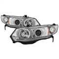 Picture of Spyder Honda Civic 06-08 2Dr Projector Headlights LED Halo Chrome High H1 Low H1 PRO-YD-HC06-2D-HL-C