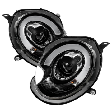 Picture of Spyder Mini Cooper 2007-2012 Projector Headlights Halogen Model Only - DRL Black PRO-YD-MC07-DRL-BK