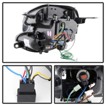 Picture of Spyder Mini Cooper 2007-2012 Projector Headlights Halogen Model Only - DRL Black PRO-YD-MC07-DRL-BK